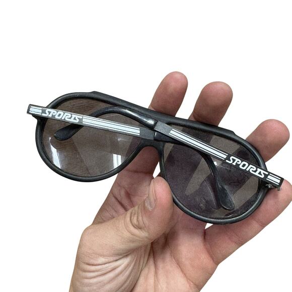 Vintage "Sports" Mens Aviator Sunglasses Black Frames - READ - LN - Picture 2 of 4